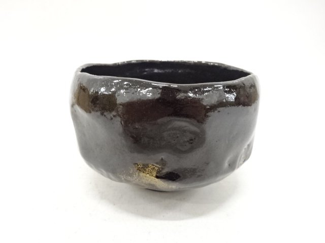 JAPANESE COLLECTIBLE / RAKU WARE / BLACK TEA BOWL BY SASAKI SHORAKU ZU